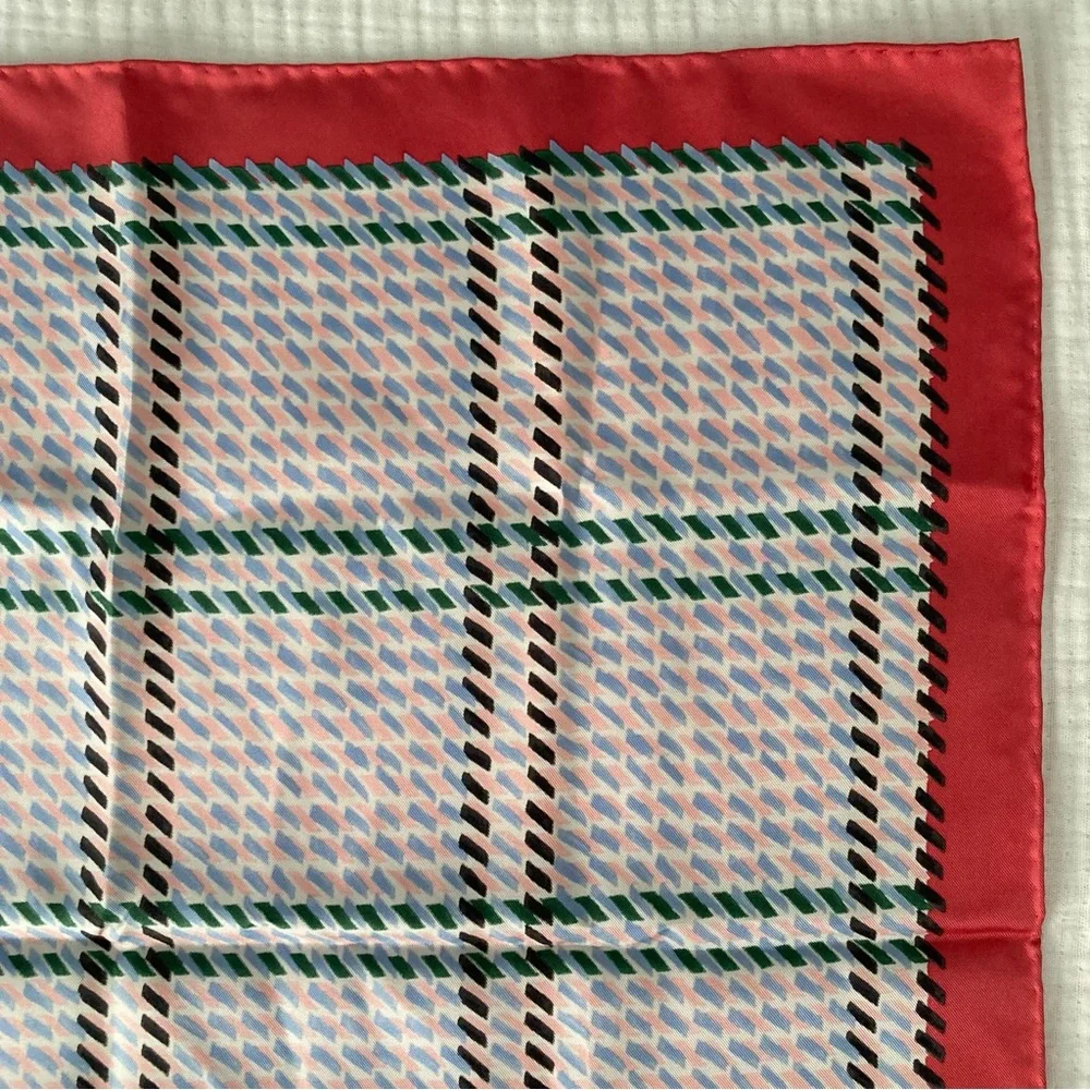 Dior Silk Scarf Geometric Print Red - 21”